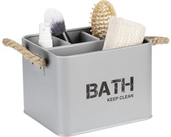 Opbergdoos voor Badkamer met 4 Compartementen - Grey, 2.37L - Stijlvolle Organiser voor Cosmetica en Keukengerei