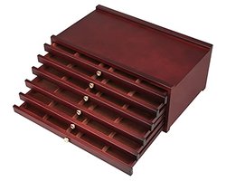 Opbergdoos voor kunstbenodigdheden met 6 laden - Draagbare houten organizer voor potloden en penselen