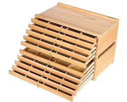 Opbergdoos voor kunstenaars met 10 lades - Draagbare, opvouwbare beukenhouten organizer voor potloden, penselen en kunstbenodigdheden