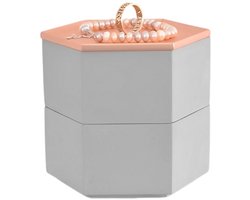Opbergdoosje Steen - Woning decoratie - Opbergdoos wattenschijfjes - Beton grijs met deksel voor sieraden - make up - medicijnen- Beton decoratie voor woonkamer badkamer - Opbergdoosjes met deksel klein