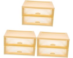 Opbergdozen Bureau - Lade Organizer - Kantoor Ordenen - Meerlaags Ontwerp - 33 x 132 x 33 cm - Geel