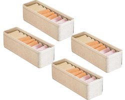 Opbergdozen Kleding - Kast Organizer - Garderobe Ordenen - Stapelbaar Ontwerp - 47x34x20cm - Beige