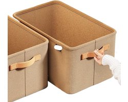 Opbergdozen Kleding - Kast Organizer - Kleding Sorteren - Opvouwbaar en Stapelbaar - 6 stuks - Kaki