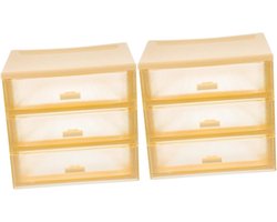 Opbergdozen Lades - Bureau Organizer - Kantoor Opbergen - Meerlaags Ontwerp - 2 Stuks - Geel