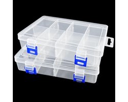 Opbergdozen met 8 grote vakken - Set van 2