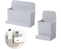 Opbergdozen met afstandsbediening - zelfklevend - wandorganizer voor mobiel - geen schade aan muren - ShopVlot