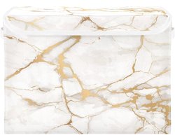 Opbergdozen met deksel - Opbergmanden manden - Huis organiseren - Gouden marmeren textuur - 42 x 32 x 30 cm