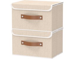 Opbergdozen met Deksels - Stoffen Opvouwbare Organizers voor Kubuskasten - 2-Pack