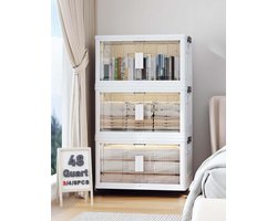 Opbergdozen - Opbergdozen met deksel - Opbergbox - Opbergkast - Opvouwbaar - Opbergkasten met deuren - Stapelbare Opbergdoos - Breedte 70.5 cm – 5 lagen - Opbergen - Organizer - Opruimen - Keuken - Badkamer - Woonkamer - Slaapkamer