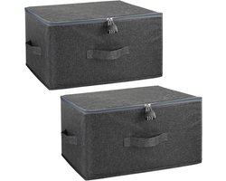 Opbergdozen Set - Afsluitbare Kisten - Veilig Opslaan - Met Cijferslot - 40x30x21cm - Grijs