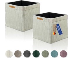 Opbergdozen Set - Mandenset Bakken - Kallax Rekken - Uitneembare Bodem - 33x33x31 cm - Beige