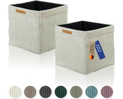 Opbergdozen Set - Mandenset Bakken - Kallax Rekken - Uitneembare Bodem - 33x33x31 cm - Beige