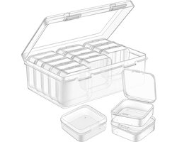 Opbergdozen set - ruime capaciteit - 15 stuks - duurzaam - PP-materiaal - 17 x 11 x 6 cm