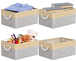 Opbergdozen Set van 4 | Opvouwbare Stoffen Opbergmanden 40x30x20 cm voor Kleding, Speelgoed en Boeken