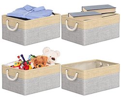 Opbergdozen Set van 4 | Opvouwbare Stoffen Opbergmanden 40x30x20 cm voor Kleding, Speelgoed en Boeken