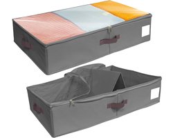 Opbergdozen voor Onder het Bed, Opbergzakken voor Dekens, Vouwbare Kledingopslag met Doorzichtige Voorkant en Stevige Ondersteuning