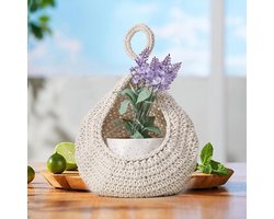 Opberger-Hangmandjes-Opbergmand-Fruitmand - Hangmand - Mand - Plantenhanger-1 geweven hangende fruitmand-hangend fruit- hangende mand
