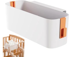 Opberghouder om te hangen - Hangende opbergmand - Bed opbergmand hangend - Hangbak voor accessoires - Zijopbergmand bed - Wandhangende opbergbak - Multifunctionele hangopberg - oranje kleur - Eenvoudig op te hangen aan bedframe kast of bureau