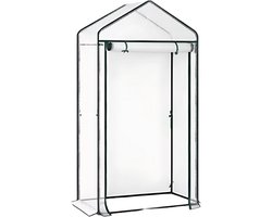 Opbergkast 100x50x190cm Wit - Winterbestendig, PE-folie 135 g/m² en Kweekhuis - Voor Tomaten en Klimplanten