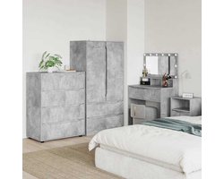 Opbergkast | 2 st Opslagkasten Beton Grijs 80 x 48 x 105 cm Bewerkt hout