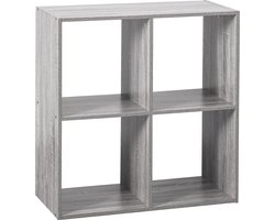 Opbergkast - 4 vakken - Grijs - 67.6 x 32 x 67.6 cm