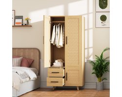 Opbergkast 80 cm – Houten Ladekast met Veel Opbergruimte, Dressoir / Kledingkast / Opbergmeubel – 80x52x119,5 cm