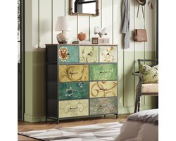 Opbergkast 9 Lades | Retro Patroon | Stalen Frame | Modern & Klassiek Design