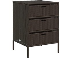 Opbergkast, Apparatuurkast met Veel Opbergruimte, Lockerkast, Balkonkast, Terraskast, Rotan Kast, Grijs, Poly Rattan (55 X 59 X 80 cm) (55 x 59 x 80 cm)