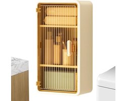 Opbergkast Badkamer - Papieren Zakdoekjes Houder - Ruimte Besparen - Drie Functionele Lagen - 36.5 cm Hoog - Wit