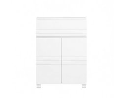Opbergkast Badkamerkast 60x30x80cm Wit Dressoir met Lade en Dubbele Deuren Verstelbare Plank Modern Minimalistisch Ontwerp Multifunctioneel Gebruik voor Badkamer