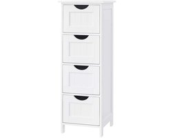 Opbergkast Badkamerkast Ladekast Bijzetkast Multifunctioneel opbergmeubel 30x30x82 cm Wit Modern en stijlvol ontwerp Geschikt voor badkamer, woonkamer, keuken en gang