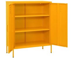 Opbergkast | Bergkast | Opslagunit 80x35x101,5 cm staal mosterdgeel