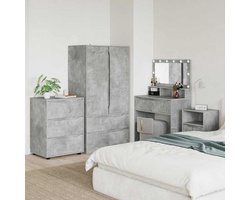 Opbergkast | Bergkast | Opslagunit Beton Grijs 60 x 48 x 81 cm Bewerkt hout