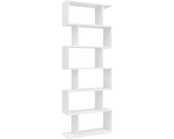 Opbergkast - Boekenkast - Design - 6 compartimenten - Waterafstotend - Hout - 70x23.5x190.5 cm