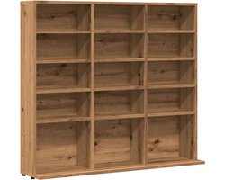 Opbergkast | Cd-kast 100x23x89,5 cm bewerkt hout artisanaal eikenkleurig