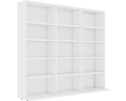 Opbergkast | Cd-kast 100x23x89,5 cm bewerkt hout wit