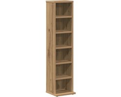 Opbergkast | Cd-kast 21x20x88 cm bewerkt hout artisanaal eikenkleurig