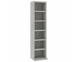 Opbergkast | Cd-kast 21x20x88 cm bewerkt hout betongrijs