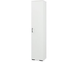 Opbergkast Chalvefted smalle kast met 1 deur en 5 vakken 175x37x35 cm wit [en.casa]