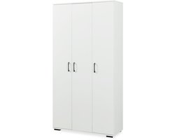 Opbergkast Chalvefted smalle kast met 3 deuren 175x90x35 cm wit [en.casa]