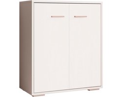 Opbergkast - Commode Kast - Woonkamer Opbergen - Verstelbare Legplank - 60x71x30 cm - Wit