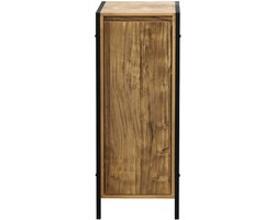 Opbergkast dressoir bijzetkast badkamerkast met 3 verborgen opbergvakken stevig en duurzaam metalen frame gecombineerd met hout modern en eenvoudig ontwerp geschikt voor woonkamer slaapkamer badkamer en keuken 30×28×80 cm bruin + zwart