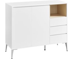 Opbergkast – Dressoir – Met openslaande deuren en 3 lades – Modern – Wit