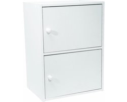 Opbergkast - Geel - 54 x 40 x 29 cm - Met 2 Deuren - Voor Badkamer, Slaapkamer of Entree