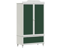 Opbergkast Hout - Kledingkast Kinder - Kamer Organiseren - Met Krijtbord Deur - 90 x 45 x 165 cm - Wit