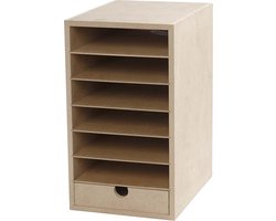 Opbergkast Hout met Lade voor A5 papier - 1 st