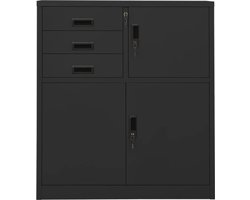 Opbergkast | Kantoorkast 90x40x102 cm staal antracietkleurig
