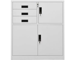 Opbergkast | Kantoorkast 90x40x102 cm staal lichtgrijs