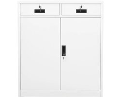 Opbergkast | Kantoorkast 90x40x102 cm staal wit