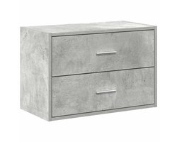 Opbergkast | Kast met 2 lades 60x31x40 cm bewerkt hout betongrijs